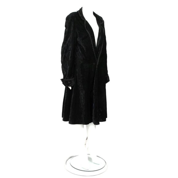 Vintage Y2K JEANNIE NITRO Black Velvet Whimsy Gothic Cloak Long Jacket sz M /005 - Picture 3 of 11